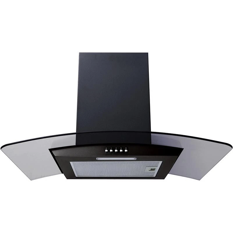 Prima PRCGH009 60cm Curved Glass Chimney Hood - Black - PRCGH009 Prima PRCGH009 60cm Curved Glass Chimney Hood - Black - PRCGH009 -Kitchen Series Shop p r prima prcgh009