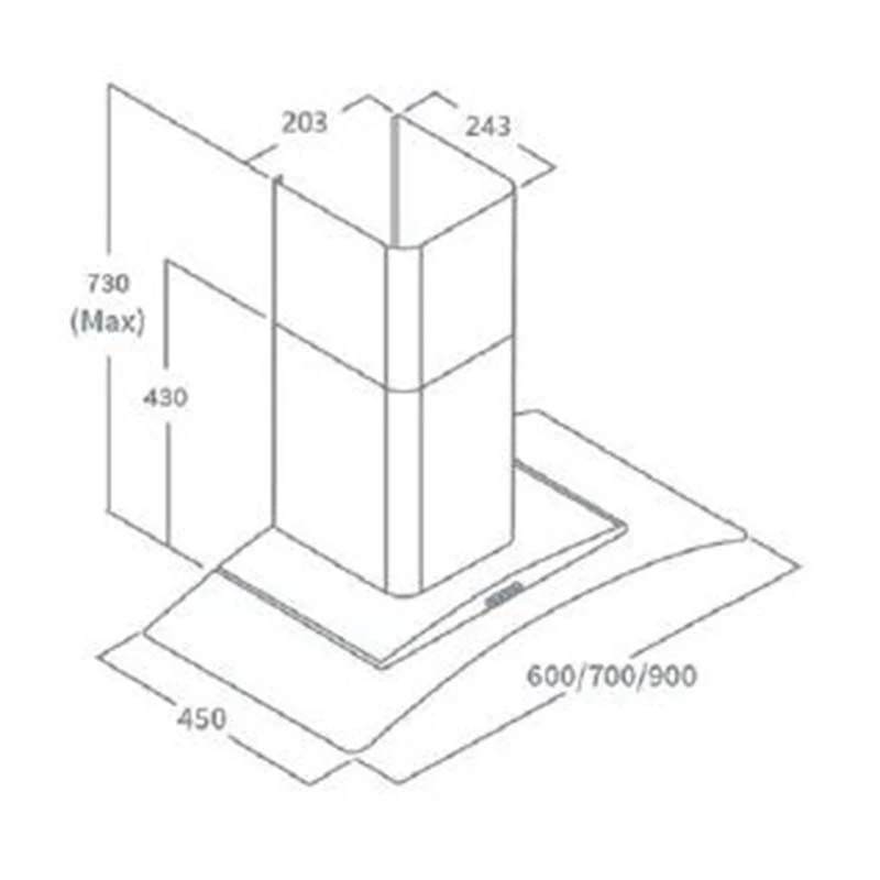 Prima PRCGH009 60cm Curved Glass Chimney Hood - Black - PRCGH009 Prima PRCGH009 60cm Curved Glass Chimney Hood - Black - PRCGH009 -Kitchen Series Shop p r prima prcgh009 1