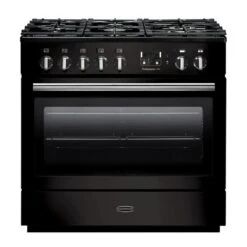 Rangemaster Professional+ FX 90cm Dual Fuel Range Cooker - Black/Chrome - PROP90FXDFFGB/C