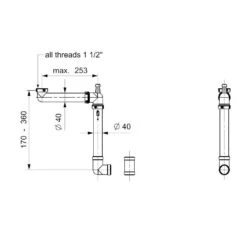 Reginox Panama Space Saving Syphon - PANAMA -Kitchen Series Shop panamadimensions