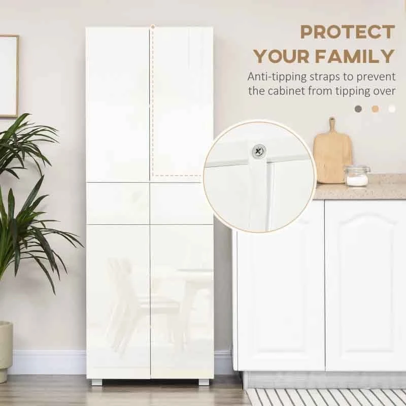 HOMCOM Modern 4-Door Freestanding Kitchen Storage Unit - White - 835-612 HOMCOM Modern 4-Door Freestanding Kitchen Storage Unit - White - 835-612 -Kitchen Series Shop phe75618418bddff4.jpg