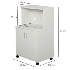 HOMCOM Modern Rolling Storage Trolley - 604mm - White - 835-258WT 6 HOMCOM Modern Rolling Storage Trolley - 604mm - White - 835-258WT -Kitchen Series Shop r4i34217dc253b05c.jpg
