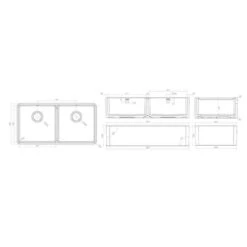 Rangemaster Farmhouse Belfast Ceramic 2 Bowl Sink 895x460mm - White - CFBL900WH/ 5 Rangemaster Farmhouse Belfast Ceramic 2 Bowl Sink 895x460mm - White - CFBL900WH/ -Kitchen Series Shop r a rangemaster cfbl900wh dimensions