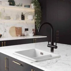 Rangemaster GEO Intense 4 In 1 Tap And Boiler - Matt Black - GEO4TIDMB/ -Kitchen Series Shop r a rangemaster geo4tidmb lifestyle1