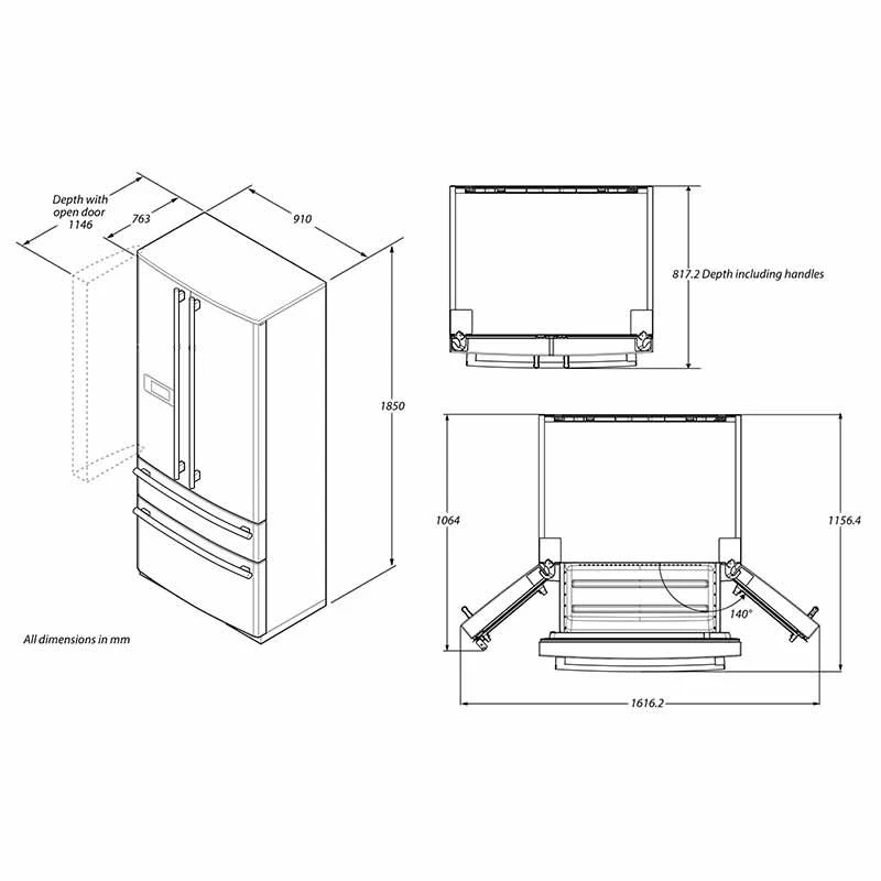 Rangemaster DXD21 Fridge Freezer With Chrome Trim - Ivory - RDXD21IV/C Rangemaster DXD21 Fridge Freezer With Chrome Trim - Ivory - RDXD21IV/C -Kitchen Series Shop r d rdxd21ivc dimensions