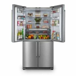 Rangemaster SXS21 Fridge Freezer With Chrome Trim - Stainless Steel - RSXS21SS/C -Kitchen Series Shop r d rsxs21ssc lifestyle2