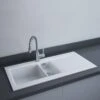 RAK Ceramics Dream 1 Slim 1.5 Bowl Kitchen Sink - Matt White - OC200NTSL500A 2 RAK Ceramics Dream 1 Slim 1.5 Bowl Kitchen Sink - Matt White - OC200NTSL500A -Kitchen Series Shop rak oc200ntsl500a 1