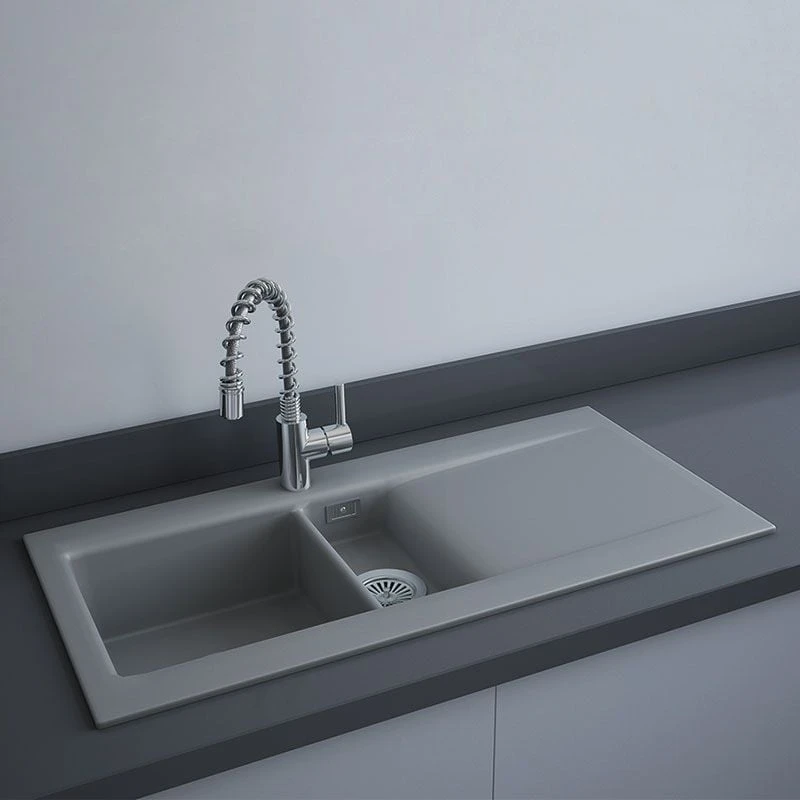 RAK Ceramics Dream 1 Slim 1.5 Bowl Kitchen Sink - Matt Grey - OC200NTSL503A RAK Ceramics Dream 1 Slim 1.5 Bowl Kitchen Sink - Matt Grey - OC200NTSL503A -Kitchen Series Shop rak oc200ntsl503a 1