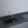 RAK Ceramics Dream 1 Slim 1.5 Bowl Kitchen Sink - Matt Black - OC200NTSL504A