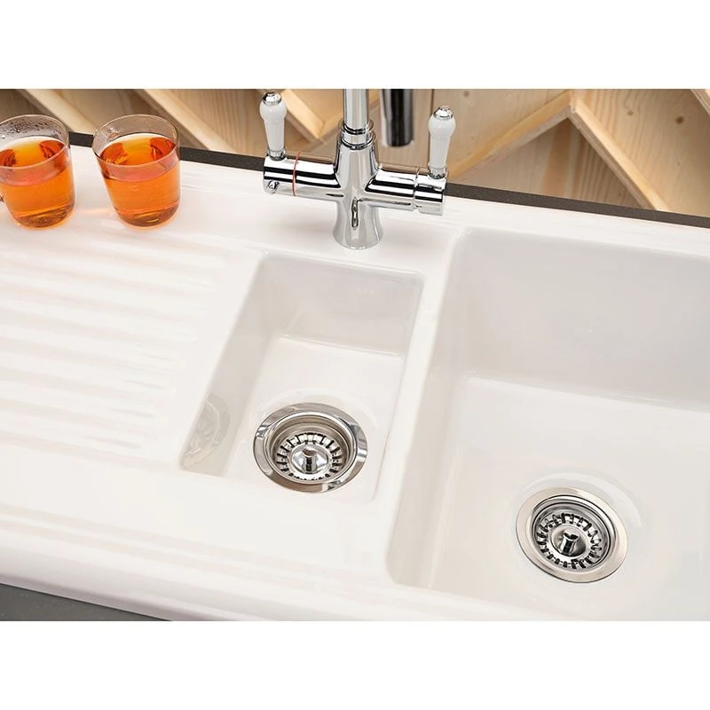 Reginox Regi-Ceramic 1.5 Bowl Kitchen Sink Including Waste - White - RL 301 CW Reginox Regi-Ceramic 1.5 Bowl Kitchen Sink Including Waste - White - RL 301 CW -Kitchen Series Shop rl 301 sink white 1