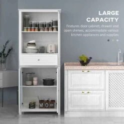 HOMCOM Tall Kitchen Cabinet Pantry Storage - White - 835-996V00WT -Kitchen Series Shop rmha09188dd1c8d80.jpg