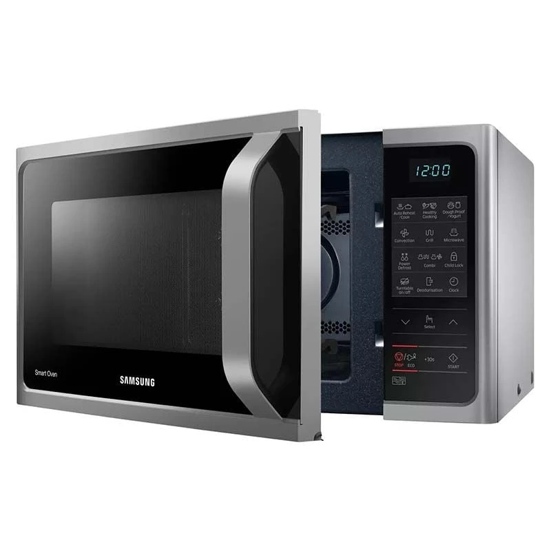 Samsung MC28H5013AS 28 Litre Combination Microwave Oven - Silver - MC28H5013AS Samsung MC28H5013AS 28 Litre Combination Microwave Oven - Silver - MC28H5013AS -Kitchen Series Shop s a samsung mc28h5013as angled