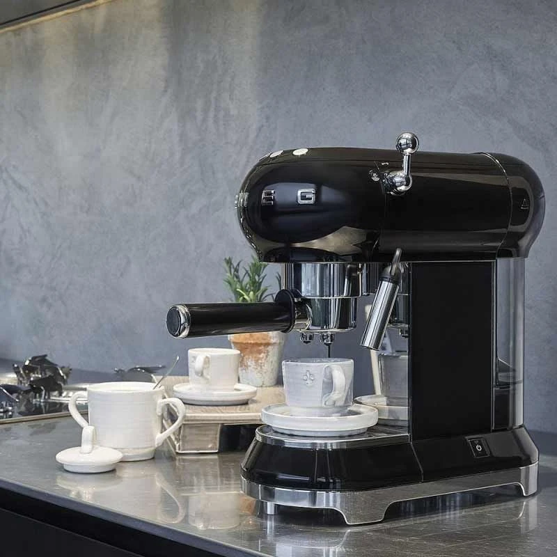 Smeg Retro Style Espresso Coffee Machine - Black - ECF01BLUK Smeg Retro Style Espresso Coffee Machine - Black - ECF01BLUK -Kitchen Series Shop s m smeg coffee machine ecf01bluk