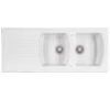 Thomas Denby Sonnet Ceramic Double Bowl Kitchen Sink & Drainer - Reversible - White - SO2BDWT -Kitchen Series Shop s o so2bdwt