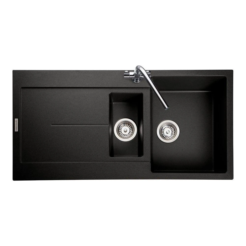 Rangemaster Scoria 1.5 Bowl Igneous Granite Kitchen Sink - Ash Black - SCO1052AS/ Rangemaster Scoria 1.5 Bowl Igneous Granite Kitchen Sink - Ash Black - SCO1052AS/ -Kitchen Series Shop sco1052as
