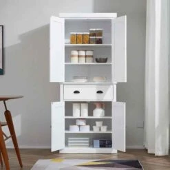 HOMCOM Traditional Freestanding Kitchen Unit - White - 835-042V01WT 9 HOMCOM Traditional Freestanding Kitchen Unit - White - 835-042V01WT -Kitchen Series Shop suzf43181cd9be2f5.jpg