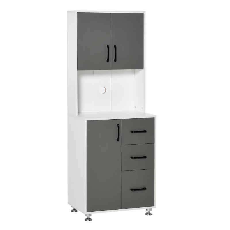HOMCOM Modern Kitchen Cabinets with Storage - Grey - 835-341 HOMCOM Modern Kitchen Cabinets With Storage - Grey - 835-341 -Kitchen Series Shop t9hdaa181cd30b966.jpg