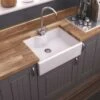 Thomas Denby Legacy 1 Bowl Ceramic Kitchen Sink With Tap Ledge - White - LEG600T -Kitchen Series Shop thomas denby legacy leg600t
