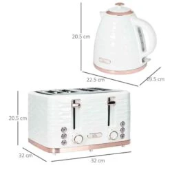 HOMCOM 1600W 1.7 Litre Rapid Boil Kettle & Toaster Set - Cream - 800-162V70CW -Kitchen Series Shop uvwa12188f7dcb2bb.jpg