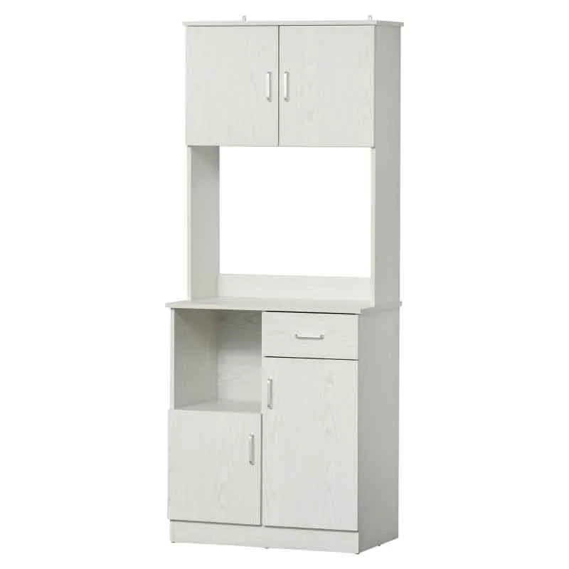 HOMCOM Tall Kitchen Cupboard with Countertop Storage - White - 801-098 HOMCOM Tall Kitchen Cupboard With Countertop Storage - White - 801-098 -Kitchen Series Shop v7ldaa181cd30adb0.jpg