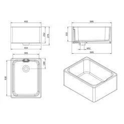 Thomas Denby Vintage 1 Bowl Ceramic Belfast Kitchen Sink - White - VIN600 -Kitchen Series Shop v i vin600 2