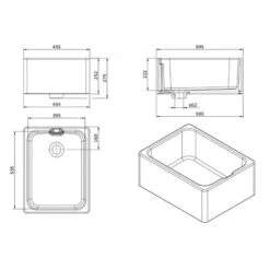 Thomas Denby Vintage 1 Bowl Ceramic Belfast Kitchen Sink - Anthracite - VIN600AN -Kitchen Series Shop v i vin600an 2