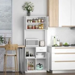 HOMCOM Tall Kitchen Cupboard With Countertop Storage - White - 801-098 8 HOMCOM Tall Kitchen Cupboard With Countertop Storage - White - 801-098 -Kitchen Series Shop vvp3d6181cd30adb0.jpg