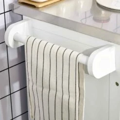 HOMCOM Wooden Freestanding Kitchen Island On Wheels - White - 801-055V01WT -Kitchen Series Shop wgm756182d2b3ecf7.jpg