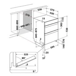 Whirlpool AKL 307 IX Built Under Double Electric Oven - St/Steel -Kitchen Series Shop whirlpool akl307ix fitting dimensions