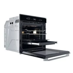 Whirlpool W7 OS4 4S1 P BuiIt In Single Pyrolytic Oven - Black & St/Steel 11 Whirlpool W7 OS4 4S1 P BuiIt In Single Pyrolytic Oven - Black & St/Steel -Kitchen Series Shop whirlpool w7os44s1p front open side view