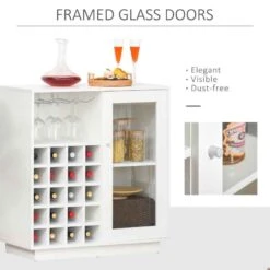 HOMCOM Freestanding Wine Rack & Glass Holder - White - 801-191 -Kitchen Series Shop xbc28d17dc4afed7e.jpg