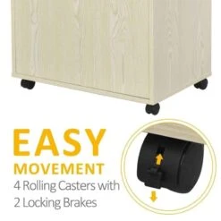 HOMCOM Modern Rolling Storage Trolley - Oak Tone - 835-258AK 11 HOMCOM Modern Rolling Storage Trolley - Oak Tone - 835-258AK -Kitchen Series Shop z5i73217dc41d6f9a.jpg