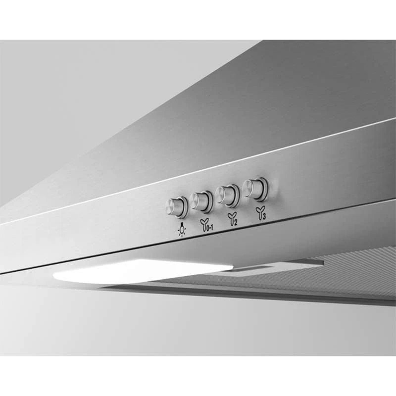 Zanussi ZFCT16X 60cm Chimney Hood - Stainless Steel Zanussi ZFCT16X 60cm Chimney Hood - Stainless Steel -Kitchen Series Shop zanussi zfct16x white light control buttons close up view