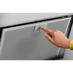 Zanussi ZFV919Y 90cm Angled Chimney Hood - Stainless Steel & Black Gloss -Kitchen Series Shop zanussi zfv919y removable vent filter close up front view