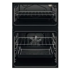 Zanussi ZKHNL3X1 Built-In Double Electric Oven - Stainless Steel -Kitchen Series Shop zanussi zkhnl3x1bi top and bottom rackings open front view
