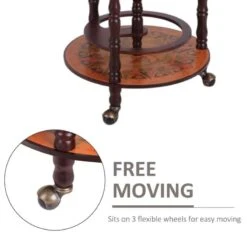 HOMCOM Globe Shaped Retro Style Drinks Cabinet With Wheels - Brown - 801-073 -Kitchen Series Shop zrca0917ed3506406.jpg